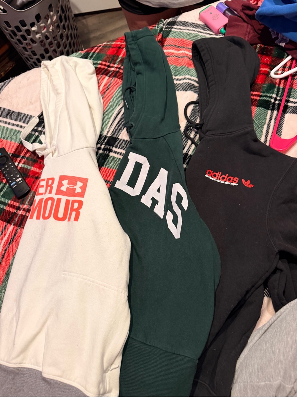 adidas, Under Armour hoodies x3